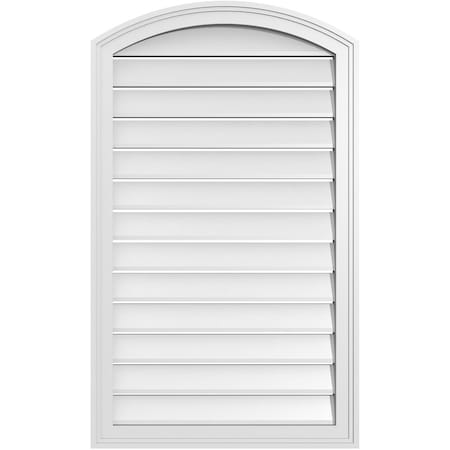 Ekena Millwork Arch Top Surface Mount PVC Gable Vent: Non-Functional, w/2"W x 1-1/2"P Brickmould Frame, 24"W x 38"H GVPAR24X3802SN